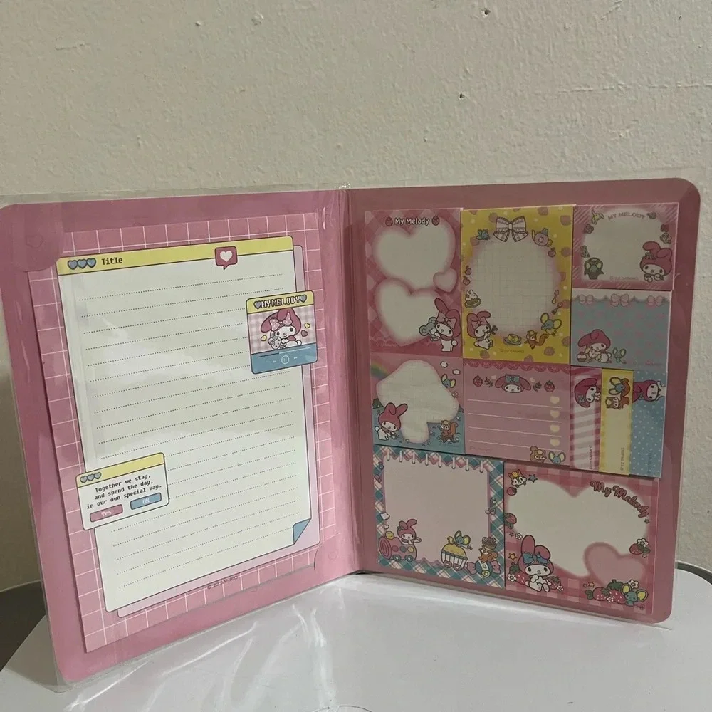 My Melody Memo Book-Style Set of Sticky Notes and Stationery Pages